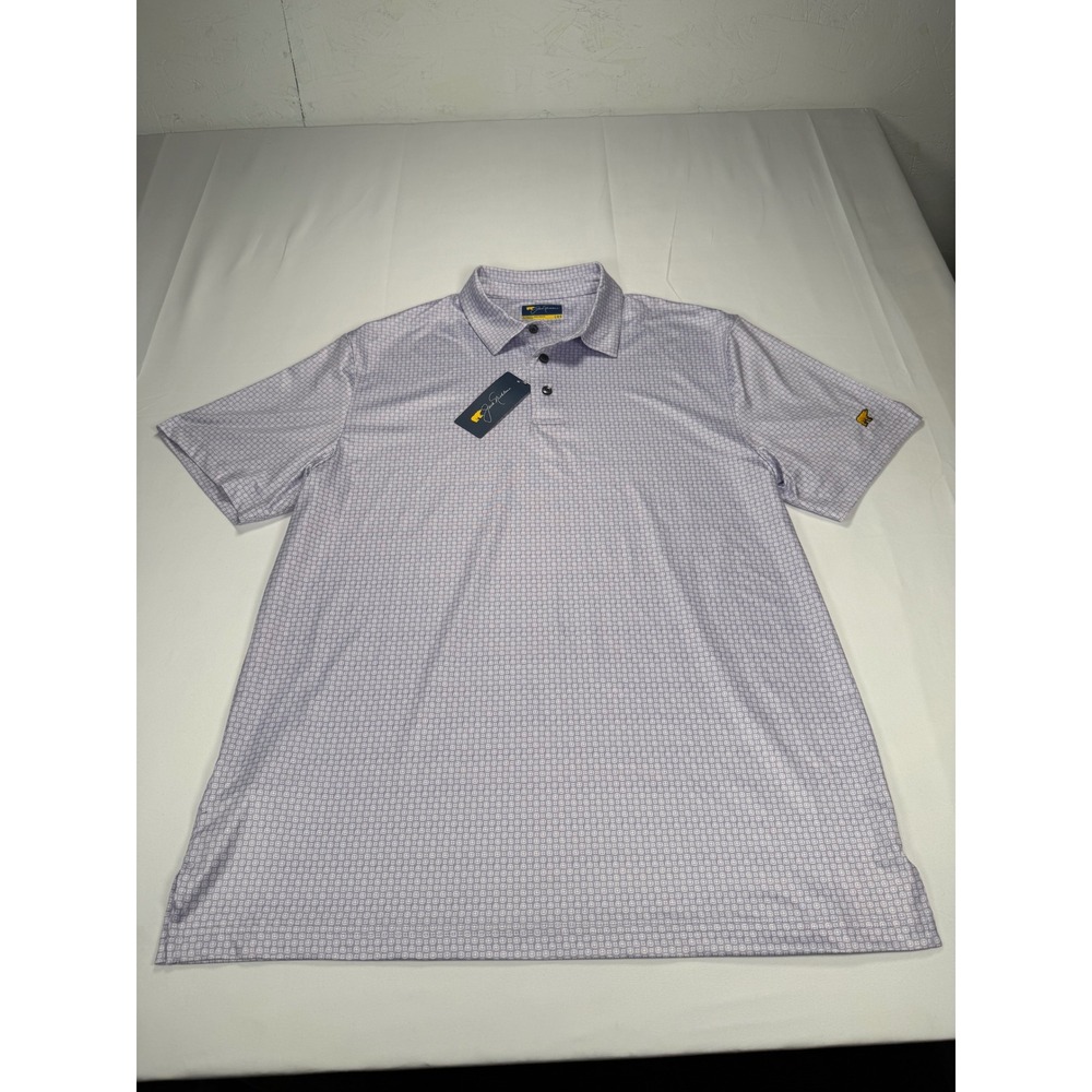 Jack Nicklaus Mens Golf Polo Shirt Sand Verbena Purple Geometric JNKSF005OF L